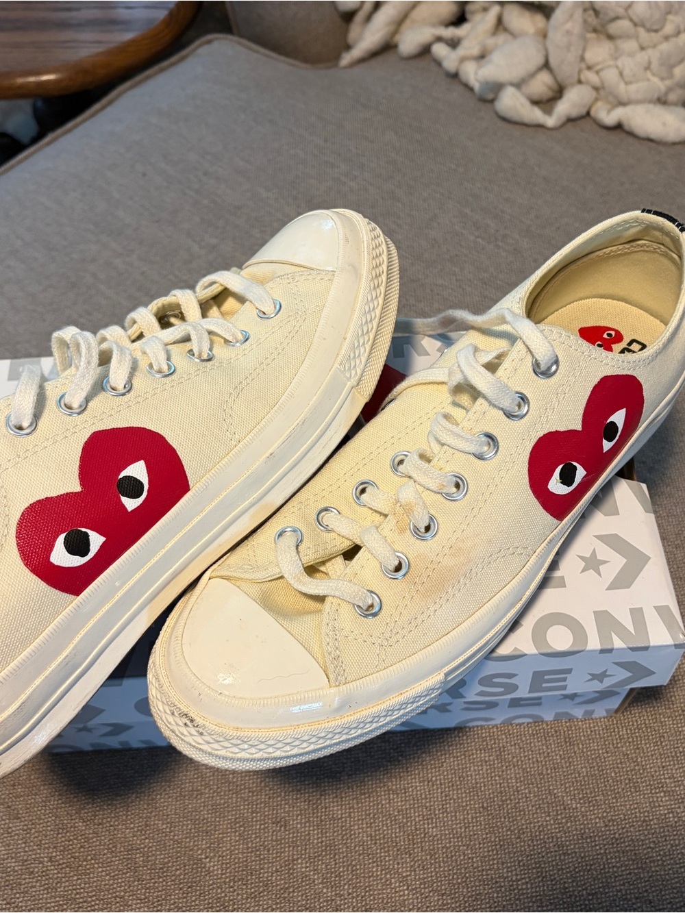 Converse PLAY Comme des Garcons low top sneakers in cream